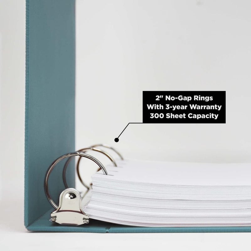 Carstens 2-Inch Heavy Duty 3-Ring Binder - Side Opening, Powder Blue, Durable Plastic, Precision No-Gap Rings, Waterproof Cover, No Pockets, Holds 300 US Letter Sheets, BPA-Free, Made in USA (2824-3R) - Image 2